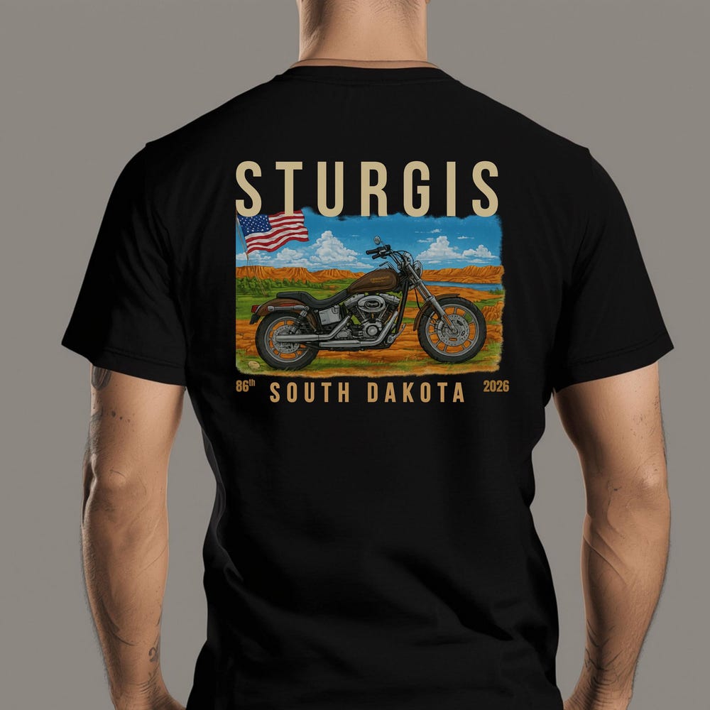 Sturgis 2026 Motorcycle Rally Shirt, 86th Anniversary Biker Tee, South Dakota Ride XXXXL