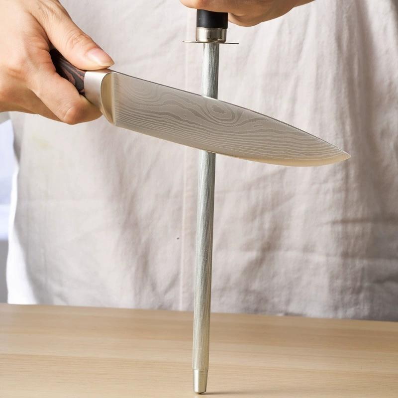 

26CM Carbon Steel Knife Sharpener Home Kitchen Knife Sharpener High Hardness Durable Quick Sharpening Outdoor Portable Tools L