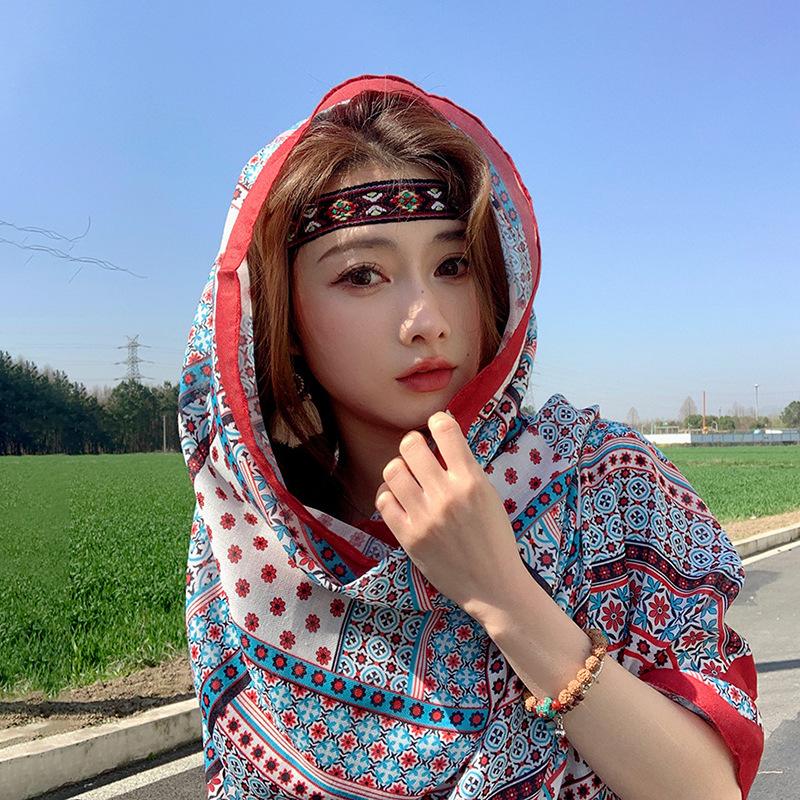 New Summer Elegant Women Silk Scarf Beach Long Wrap Shawls Vintage Lady Sunscreen Bandana Hijab Mujer Scarve Boho Pareo Foulard
