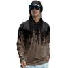 Men's Lapel Printed Single Breasted Pocket Long Sleeve Casual Sports T-Shirt