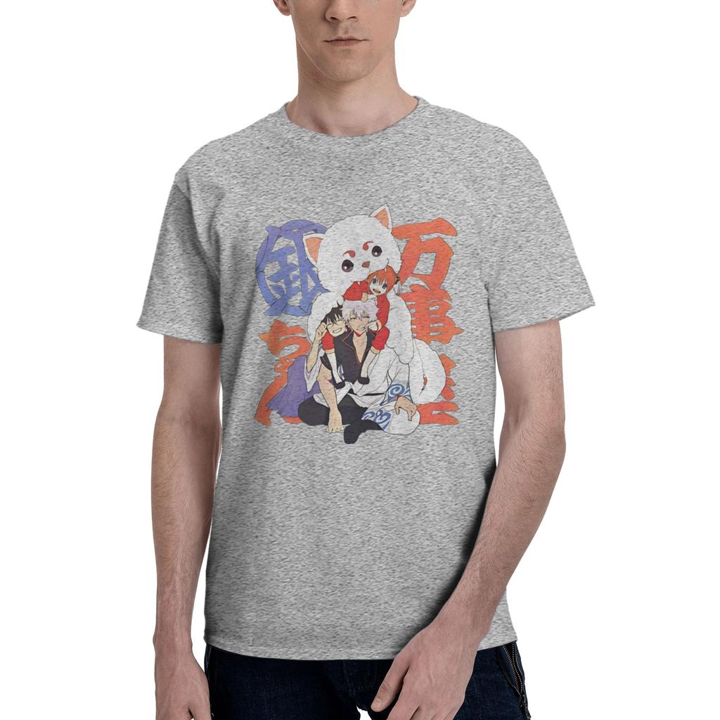 Gintoki Witty Adventures Comedy Chaos Yorozuya Legends Mens Gintama Sleeve Round Neck Pure Cotton Birthday Gift Clothes TShirt