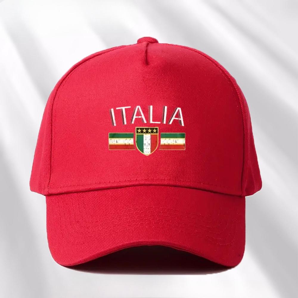 

ITALIA Adjustable Baseball Cap for Unisex Women Lightweight Breathable Navy Blue Hat with Italian Flag ITALIA Print Adjustable