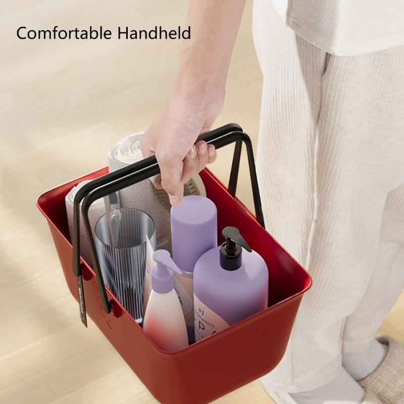 Atmungsaktiver Badezimmer-Aufbewahrungsorganizer mit Griff Tragbarer Duschkorb für Toilettenartikel und Badezimmer-Essentials