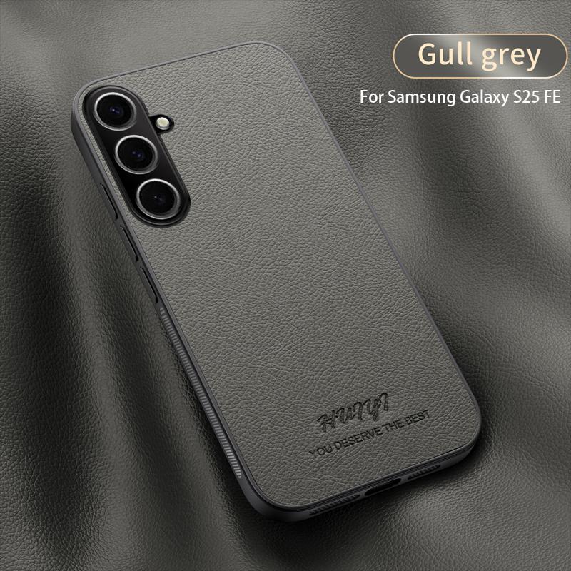 Luxury Business Leather Soft Frame Magnetic Cover For Samsung Galaxy S25 FE S25FE 5G Phone Cases Capa