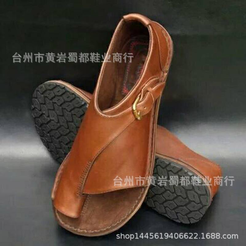 20 spring and summer new sandals women's hot sale fashion casual comfortable fashion solid color set toe large size flat women's sandals