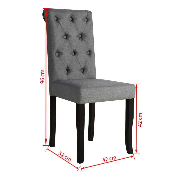 VidaXL 6x Chaises de Salle à Manger Chaises de Repas Chaises à Dîner Sièges de Cuisine Meubles de Cuisine Intérieur Gris 275151