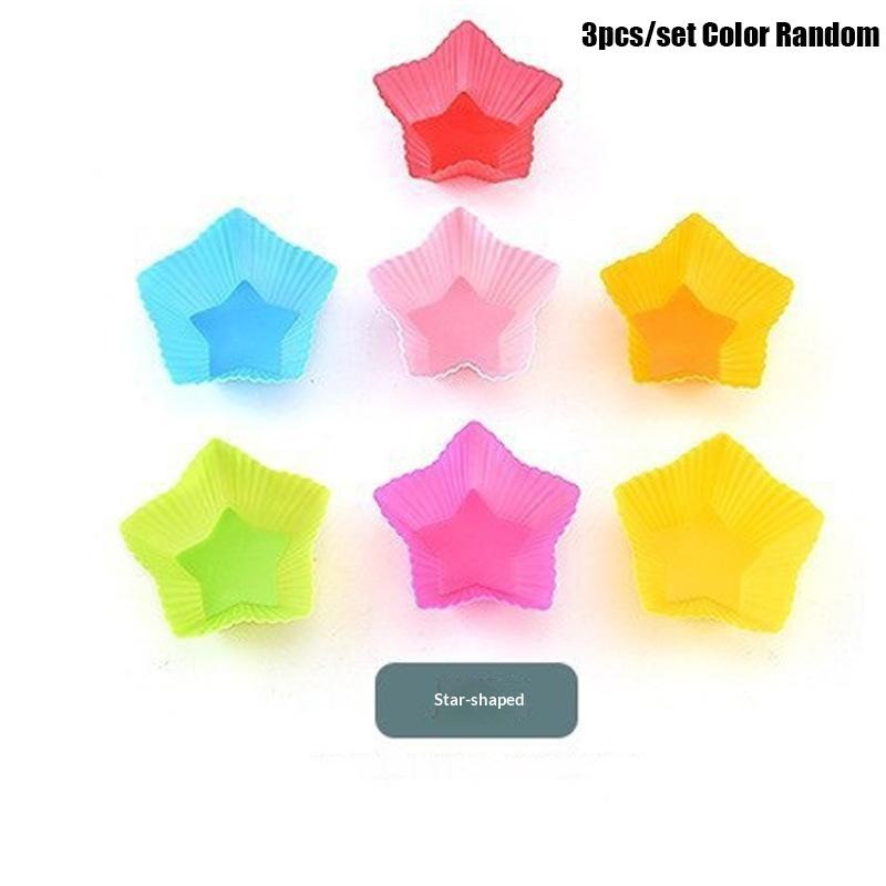 3Pcs Silicone Cupcake Mold Bakeware Cupcake Liner Reusable Muffin Baking Nonstick Moulds Kitchen Baking Accessories