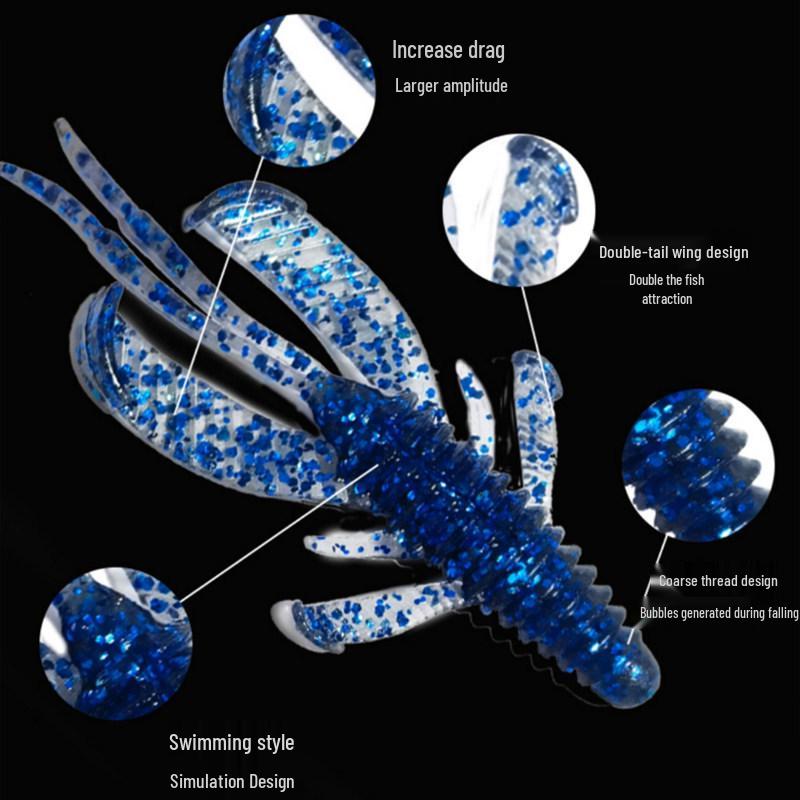 Dongding - Bas Avı İçin Engel Karides Yumuşak Yem, Teksas Rig Arama Yemi