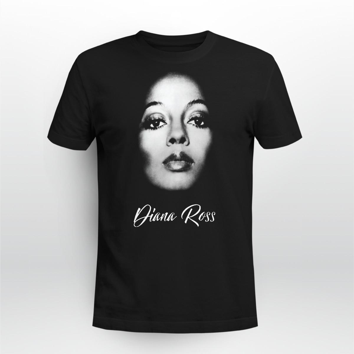Diana Ross Face T-shirt Black Short Sleeve All Sizes 1F1569 XXXXL