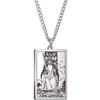 Tarot Stainless Steel Necklace Men'S Hip Hop Personality Retro Square Pendant Sweater Necklace