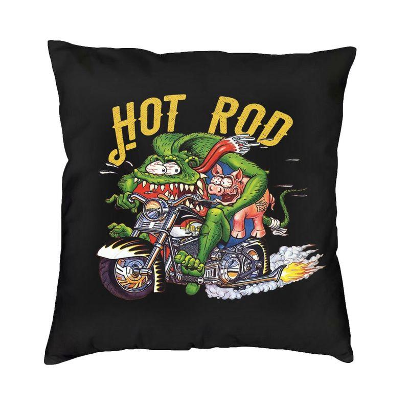 Fashion Rat Fink Throw Pillow Case Decoration Custom Square Cartoon Monster Cushion Cover 40x40 Pillowcover for Sofa 30x30cm 12x12in