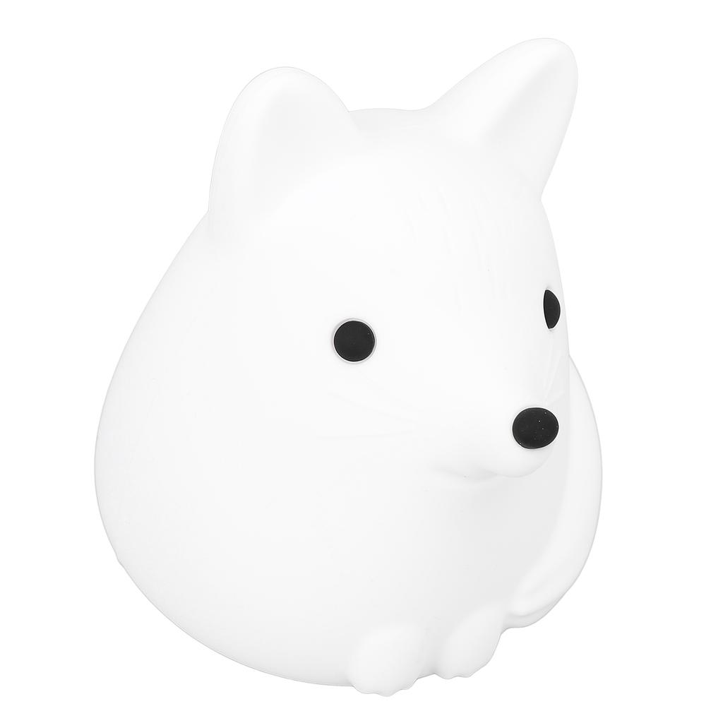 Cute Fox Night Light Silicone Tap Control USB Rechargeable Animal Nursery Night Lamp for Bedroom