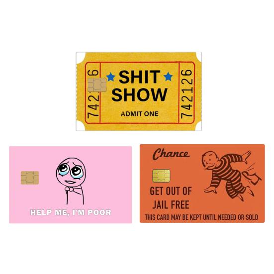 Credit Card Skin Sticker Cover Funny Debit Card Decal Wrap for Bank Metro Key Card Debit Credit Card