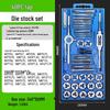 Complete Metric & Imperial Taper Tap and Die Set with Wrench & Round Die Holder