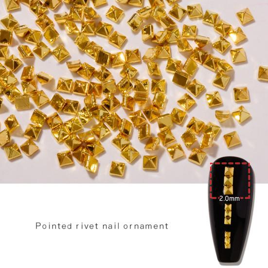 200Pcs/Set Nail Rivet Glitter 3D Effect Non-Fading Metal Rivet Art Decoration Street Punk Charm for Manicure