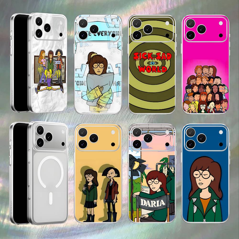 Daria Cool Girl Fashion Magnetic Wireless Charging Transparent White Phone Case For iPhone 17,16,15,14,13,12,11,Pro,Max,Plus