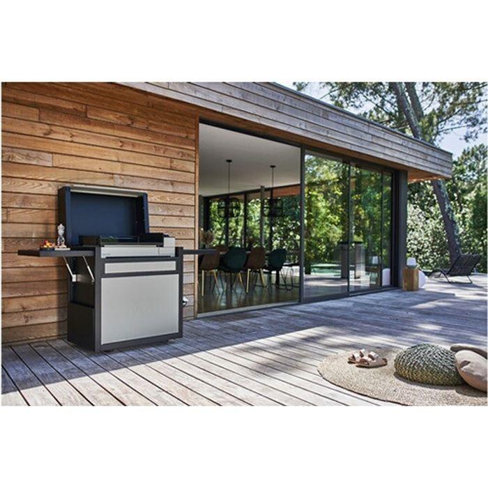 Capot - forge adour - premium 60 - acier noir et gris - chariot premium - protection intempéries