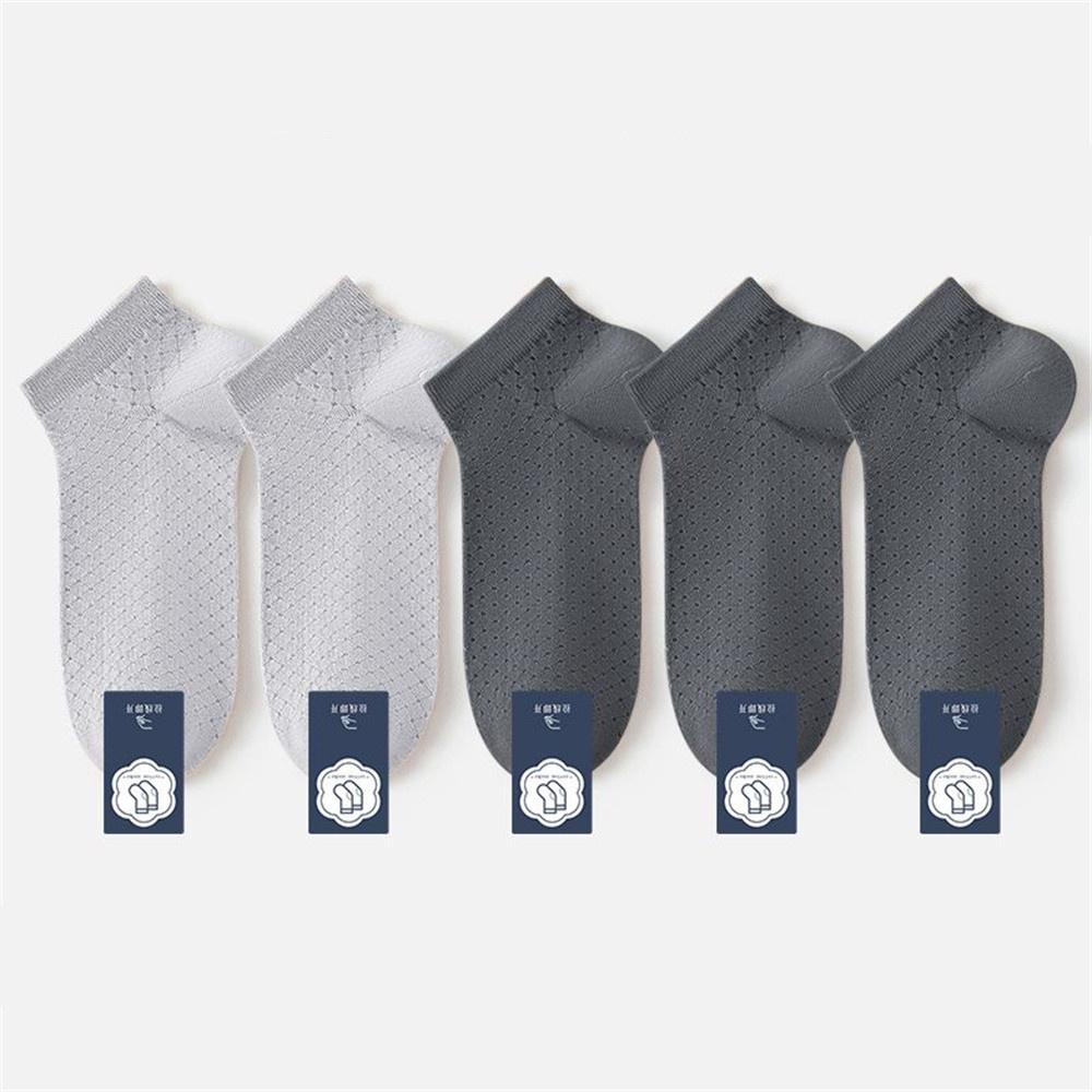 5 Pairs/Set Men Cotton Socks Summer Ultra Thin Breathable Mesh Sport Sock Quick-dry Deodorization Low Tube Ankle Socks Fast Send