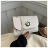 Fashion 2025 New Retro Solid Color Casual Spring Simple Chain Texture Shoulder Crossbody Small Square Bag