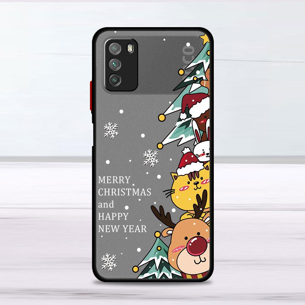 Snow Merry Christmas Case For Xiaomi Mi Poco X3 NFC M3 11 10 12 9T 11T 10T Pro Note 10 Lite Matte Hard Phone Covers