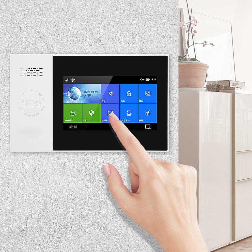 4.3in Full Touch Color Screen WiFi GSM GPRS Wireless Anti Theft Alarm APP Remote Control Smart