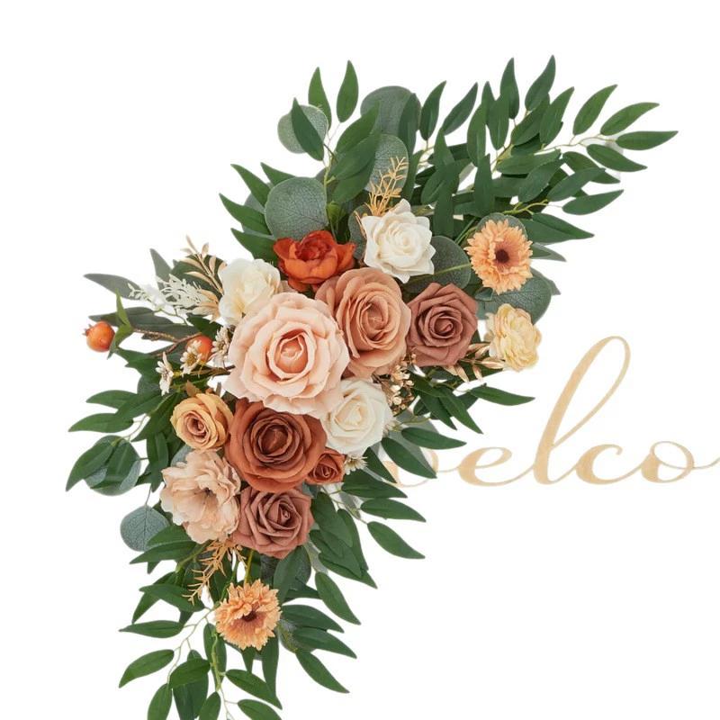 Fake Flower Wedding Arch Flower Set (2-piece Set), Used for Wedding Decoration, Ceremony, Reception, Background Music, Thanksgiving