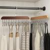 1pc Solid Wood Hanger 8 Hooks, Hook Hanger Underwear with Storage Artifact, Clothing Hanger, Clothing Storage Rack Saves Space 360 Degree Rotation