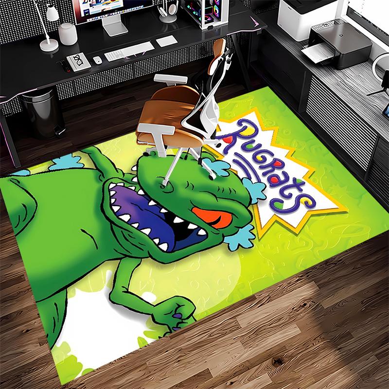 1pc Rugrats Print Area Rug - Soft,Washable Non-Slip Indoor Mat for Office Chairs,Living Room,Home Office Decorative Rug