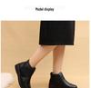 Women's Low-Top Slip-On Casual Winter Shoes with Fleece Lining and Synthetic Leather Round Toe