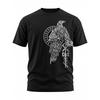 Herren Viking T-Shirt mit nordischer Mythologie - Odin Rabe Hugin Munin Valknut Runen Design, 100% Baumwolle Lässiges Rundhals-Kurzarmhemd mit Wikinger Rune