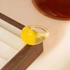 KunJoe Vintage Yellow Brown Thick Acrylic Ring Women Minimalist Geometric Resin Wide Knuckle Rings Boho Jewelry Couple Gift 2026