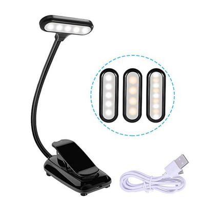 Rechargeable LED USB Book Light Reading Light Flexible Book Lamp Dimmer Clip Table Desk Lamp Portable Clip Light