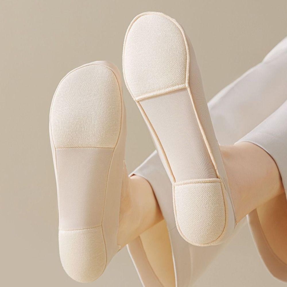 3Pairs Solid Color Invisible Socks Women Cotton Ankle Socks Sponge Soles Boat Socks  Daily