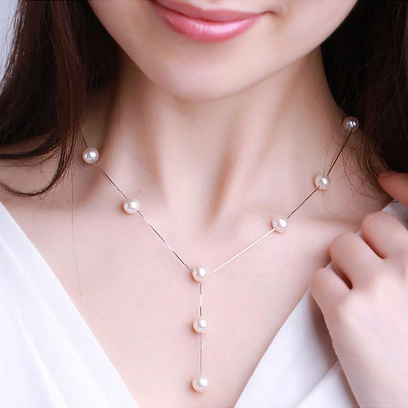 Bridal Wedding Jewelry Set Women Simulated Pearl Tassel Earrings +Necklace+Bracelet Party Beads  Accessories Gift