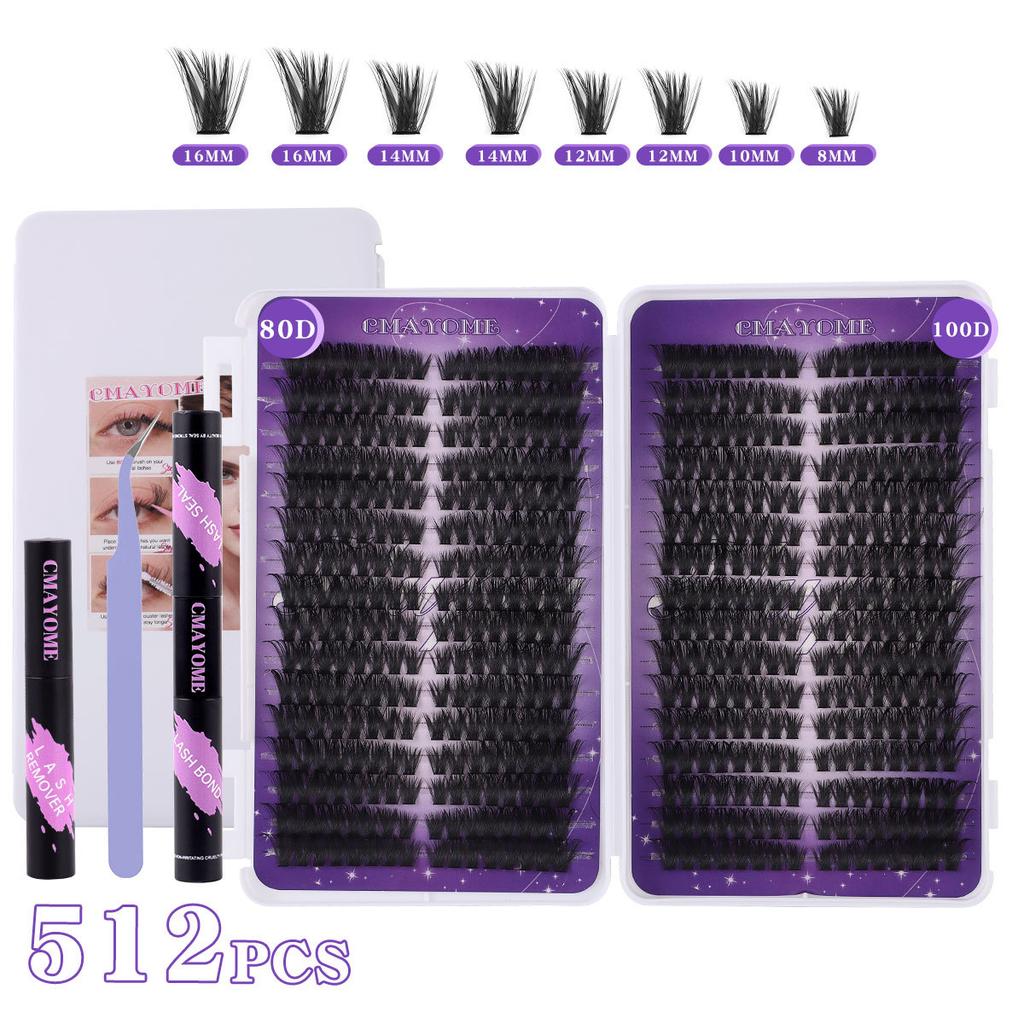 Natural Thick D-Song Single Cluster False Eyelashes 8-16Mm Simulated Daily Makeup Segmented Multi-Hair Eyelashes