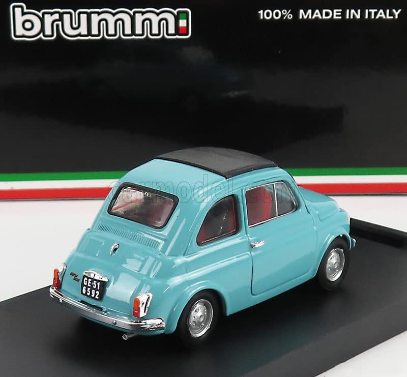 BRUMM 1/43 FIAT 500R 1972-1975 Closed Roof Butterfly Turquoise