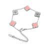 Bracciale quadrifoglio 13mm lusso leggero bracciale double-face 18K acciaio al titanio catena non scolorisce