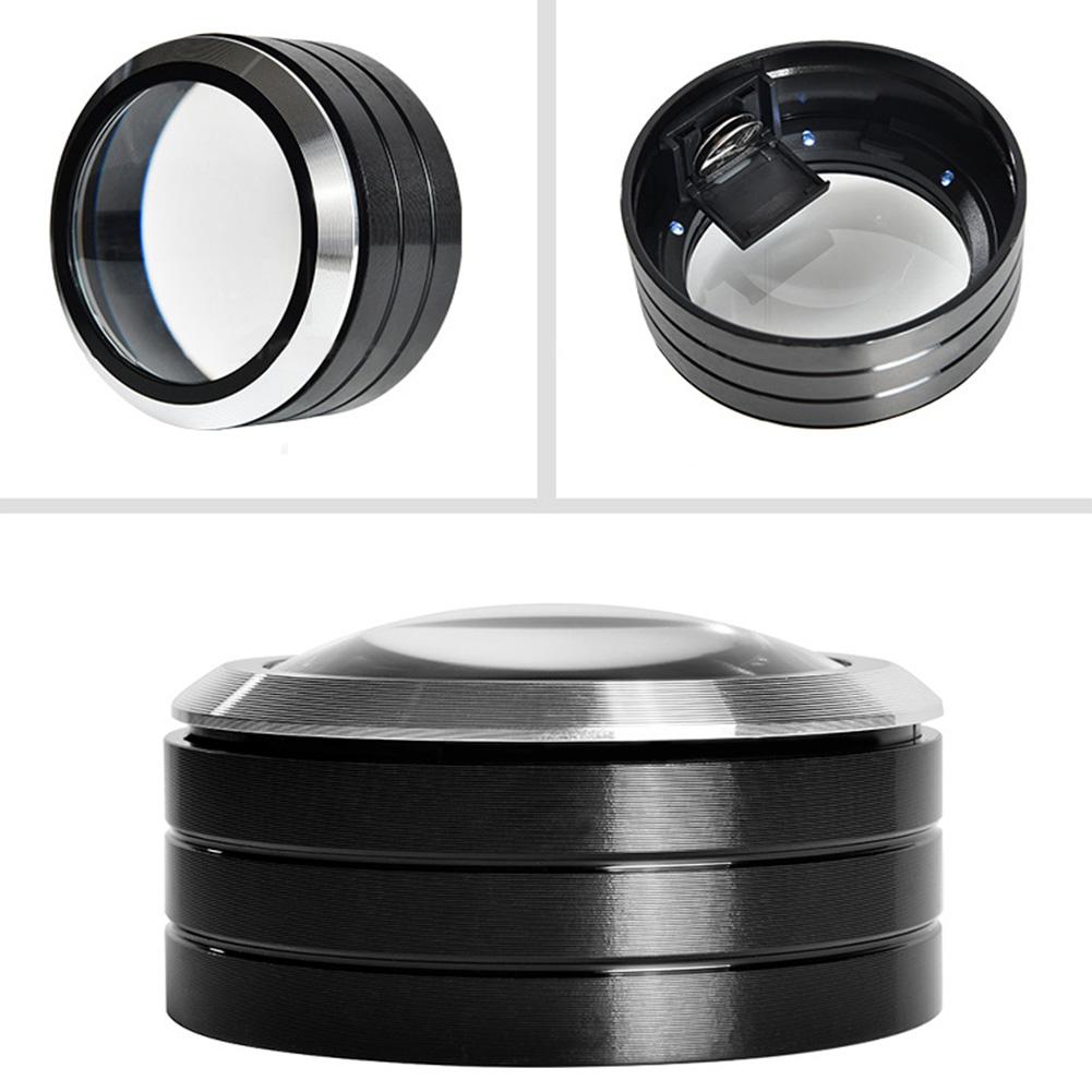 5X Dome Desktop Magnifying Glass 70mm Optical Glass 6 LED Map Jewelry Reading Magnifier Mini Desk Magnifier for Seniors Reading