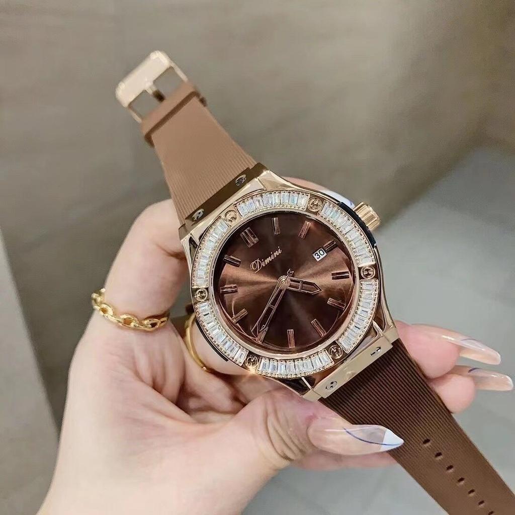 Watch Lady Domineering Personality Silicone Strap Sports Timing Running Seconds Large Dial Women'S Watch Diamond Waterproof