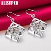 925 Sterling Silver Square Geometric Drop Earring Jewelry