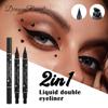 Dragon Ranee Creion Eyeliner Negru Sigilat cu Aplicator Dublu cu Ștampilă Stea de Lungă Durată Rezistent la Apă
