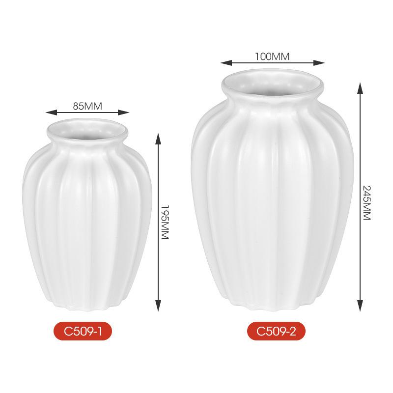 New Chinese Style Decorative White Plastic Flower Vase for Artificial or Real Flowers