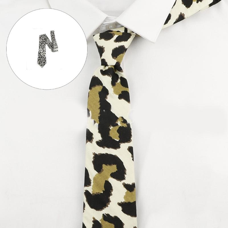 Fashionable Leopard Print Neck Tie For Men And Women Unisex Decorative Tie For Office And Party Gathering Accessory