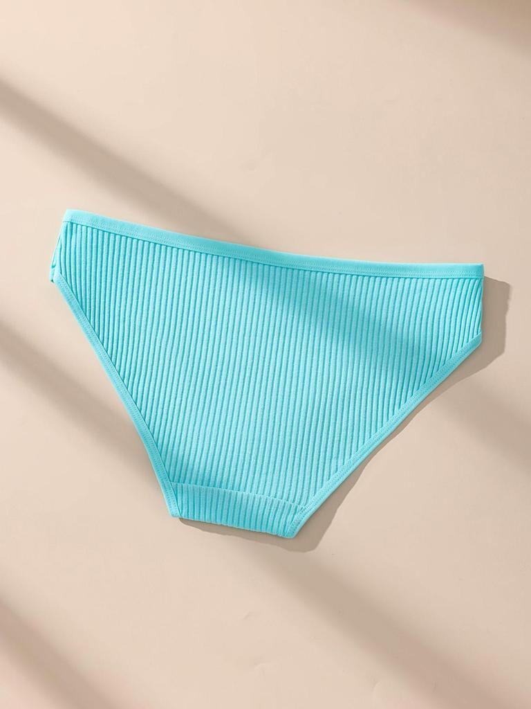 7Pcs Women Cotton Panties Striped Briefs Sexy Women's Underwear Low Waist Breathable Underpants Plus Size Solid Female Lingerie