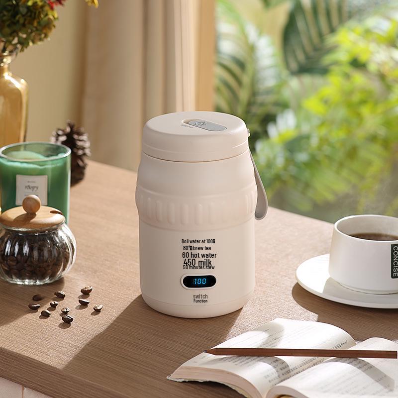 Compact Electric Travel Kettle – Portable Thermostatic Heating & Insulating Water Cup