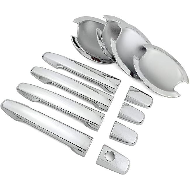 Chrome Exterior Door Handle Cover Trim and Door Bowl Cap for Mitsubishi Outlander 2007-2020 Lancer 2008-2017 RVR ASX Outlander Sport 2011-2021