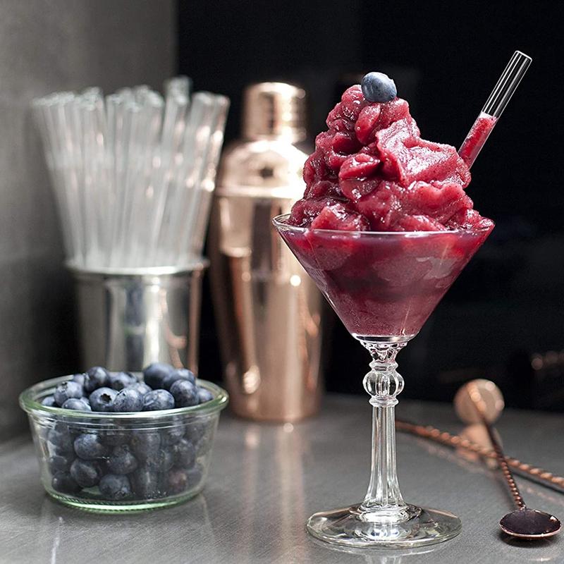 15cm Short Glass Straws 4pcs 6" Reusable Drinking Straws Dishwasher Safe Eco-Friendly Cocktail Straws for Smoothies Milkshake