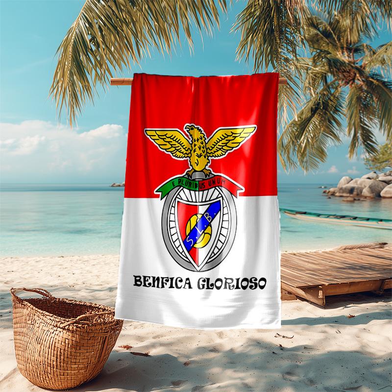 proof beach towel with Sport Lisboa e Benfica pattern - soft,absorbent,quick-drying,machine washable - perfect for swimming,camping,bathing
