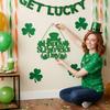 Happy St. Patrick's Day Hanging Sign Glitter Green Home Door Party Festival Wall Lucky Decoration Irish Clover Shamrock Dec N2T3