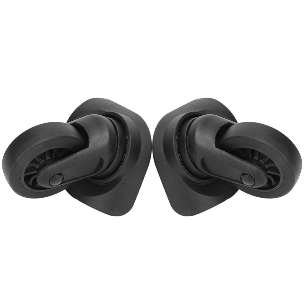 1 Pair PP+PET Roller Mute Suitcase Wheels 360 Degree Swivel Black Replacement Casters Suitcase Replacement Wheels